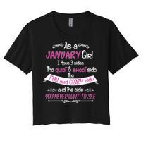 January Girl Sweet But Crazy Funny Birthday Women's Crop Top Tee