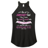 January Girl Sweet But Crazy Funny Birthday Women's Perfect Tri Rocker Tank