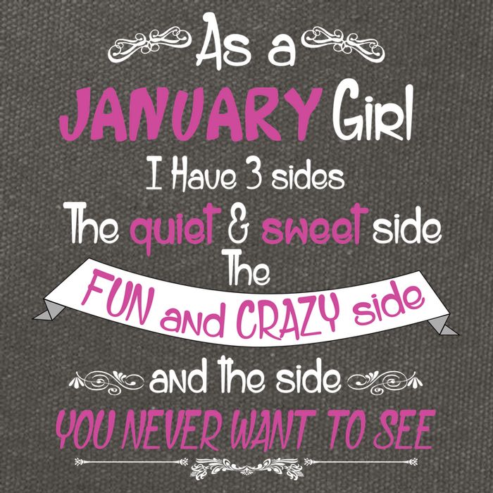 January Girl Sweet But Crazy Funny Birthday Cotton Canvas Backpack