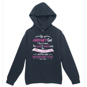 January Girl Sweet But Crazy Funny Birthday Urban Pullover Hoodie