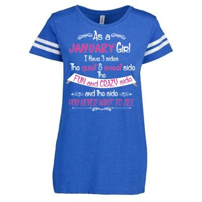 January Girl Sweet But Crazy Funny Birthday Enza Ladies Jersey Football T-Shirt