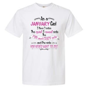 January Girl Sweet But Crazy Funny Birthday Garment-Dyed Heavyweight T-Shirt