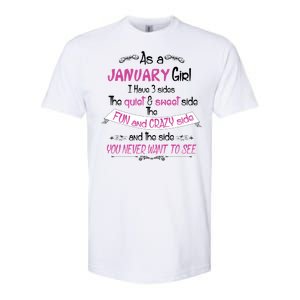 January Girl Sweet But Crazy Funny Birthday Softstyle CVC T-Shirt