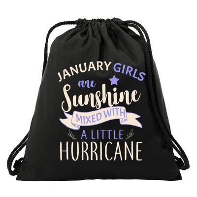January Girls Are Sunshine Mixed With Hurricane Drawstring Bag