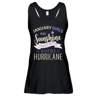 January Girls Are Sunshine Mixed With Hurricane Ladies Essential Flowy Tank