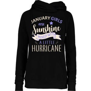 January Girls Are Sunshine Mixed With Hurricane Womens Funnel Neck Pullover Hood