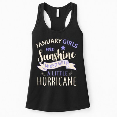January Girls Are Sunshine Mixed With Hurricane Womens Tank Top