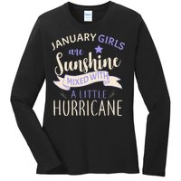 January Girls Are Sunshine Mixed With Hurricane Ladies Long Sleeve Shirt