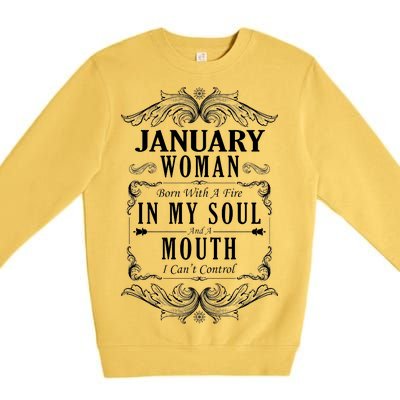 January Woman Funny Birthday Premium Crewneck Sweatshirt