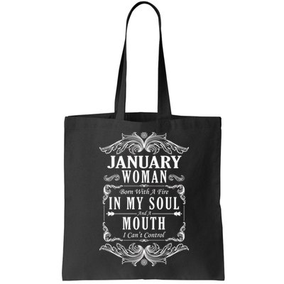 January Woman Funny Birthday Bag
