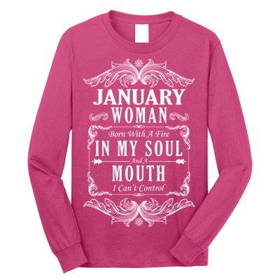 January Woman Funny Birthday Long Sleeve Shirt