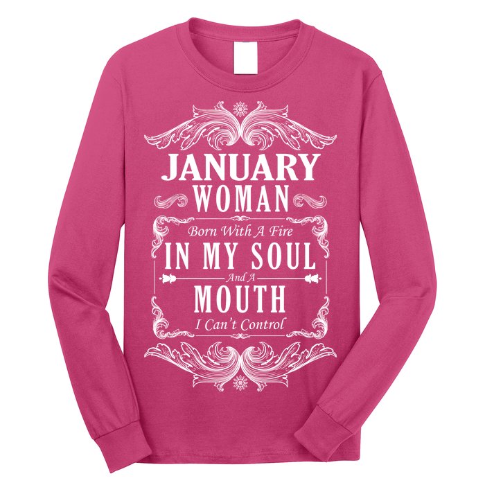 January Woman Funny Birthday Long Sleeve Shirt