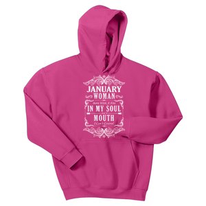 January Woman Funny Birthday Kids Hoodie