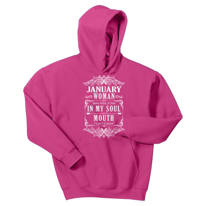 January Woman Funny Birthday Kids Hoodie