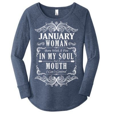 January Woman Funny Birthday Women's Perfect Tri Tunic Long Sleeve Shirt