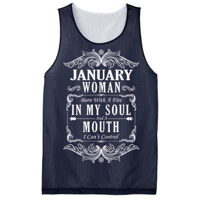 January Woman Funny Birthday Mesh Reversible Basketball Jersey Tank