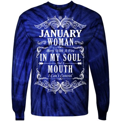 January Woman Funny Birthday Tie-Dye Long Sleeve Shirt