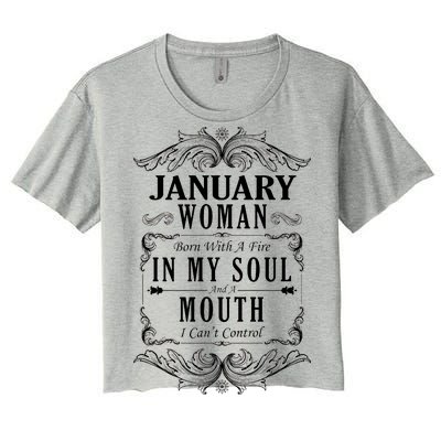 January Woman Funny Birthday Women's Crop Top Tee