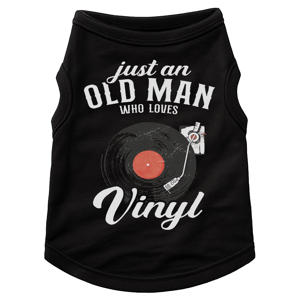 Just An Old Man Who Loves Vinyl Turntable Vinyl Record Doggie Tank