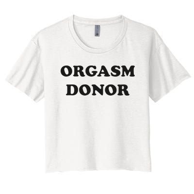 Jensen Ackles Orgasm Donor Ask For Your Free Sample Women's Crop Top Tee