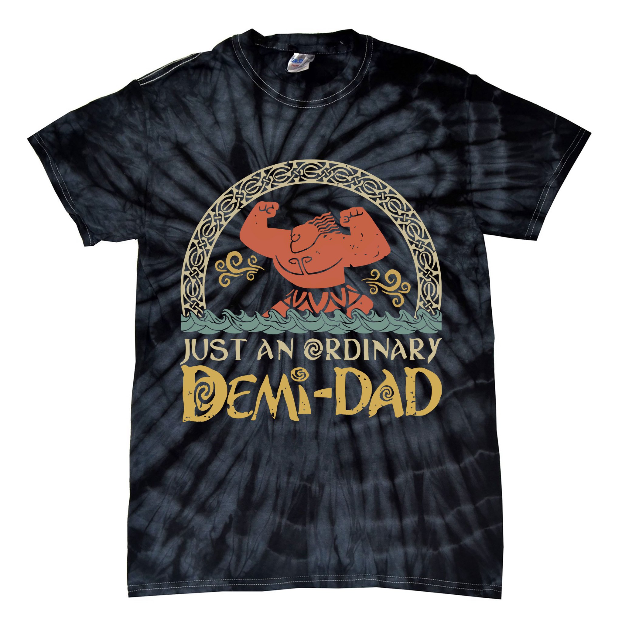 Just An Ordinary Demi Dad Funny Daddy Father Family Tie-Dye T-Shirt