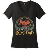 Just An Ordinary Demi Dad Funny Daddy Father Family Women's V-Neck T-Shirt