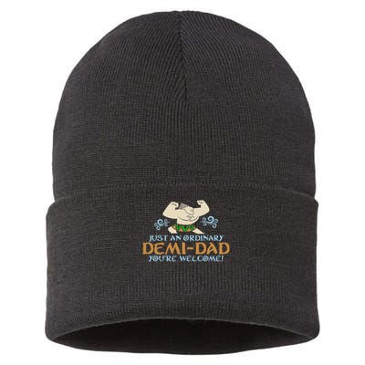 Just An Ordinary Demi Dad You're Welcome! 3 Funny Sustainable Knit Beanie