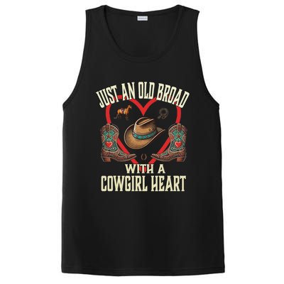 Just An Old Broad With A Cowgirl Heart Western Fun PosiCharge Competitor Tank