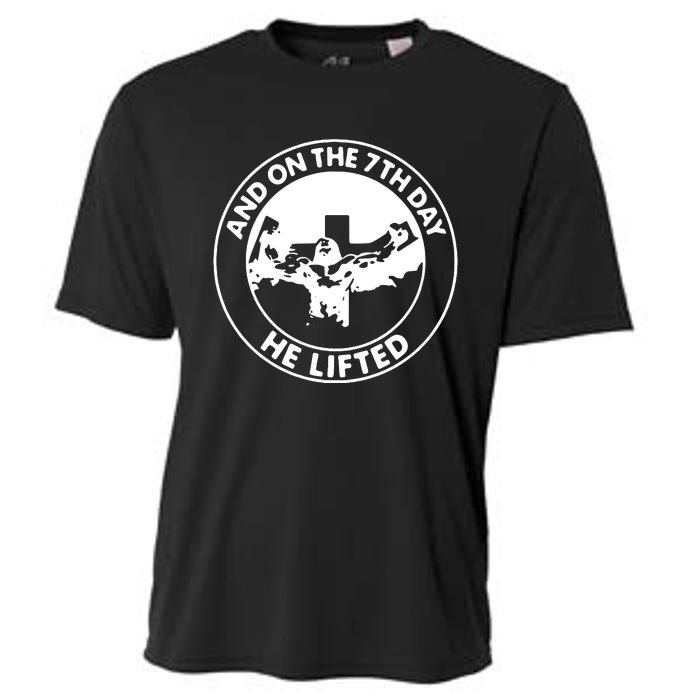 Jesus And On The 7th Day He Lifted Novelty Cooling Performance Crew T-Shirt