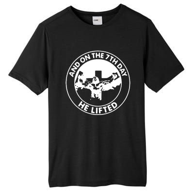 Jesus And On The 7th Day He Lifted Novelty Tall Fusion ChromaSoft Performance T-Shirt