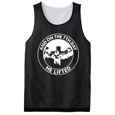 Jesus And On The 7th Day He Lifted Novelty Mesh Reversible Basketball Jersey Tank