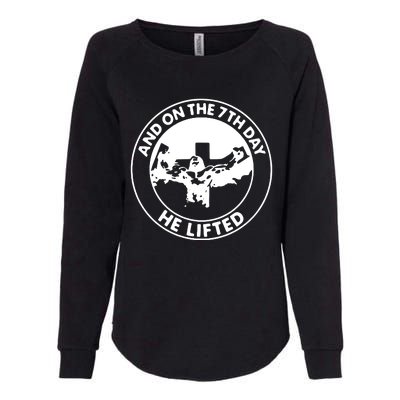 Jesus And On The 7th Day He Lifted Novelty Womens California Wash Sweatshirt