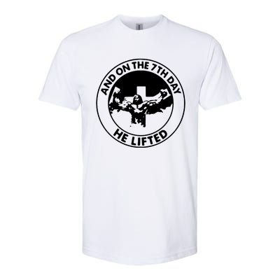 Jesus And On The 7th Day He Lifted Novelty Softstyle CVC T-Shirt