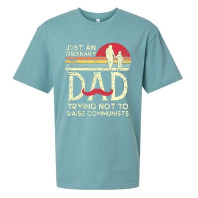 Just An Ordinary Dad Trying Not To Raise Communists Fathers Sueded Cloud Jersey T-Shirt