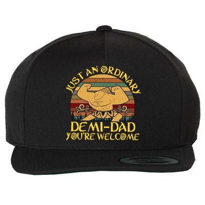 Just An Ordinary Demi Dad Funny Daddy Father Family Wool Snapback Cap