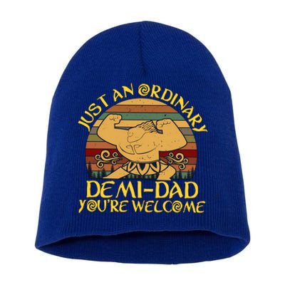 Just An Ordinary Demi Dad Funny Daddy Father Family Short Acrylic Beanie