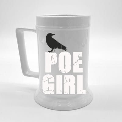 Just A Poe Girl Writing Poem Author World Poetry Day Writer Beer Stein