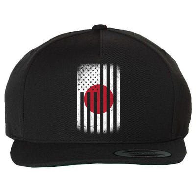 Vintage Japan Flag Wool Snapback Cap