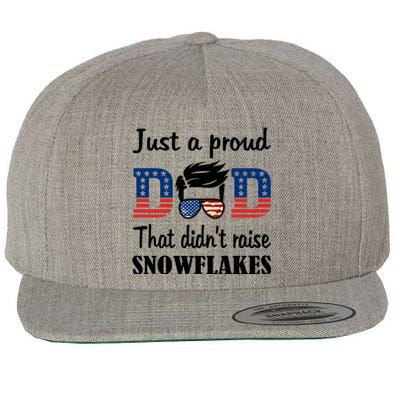 Just A Proud Dad That Didnt Raise Snowflakes US Flag Wool Snapback Cap