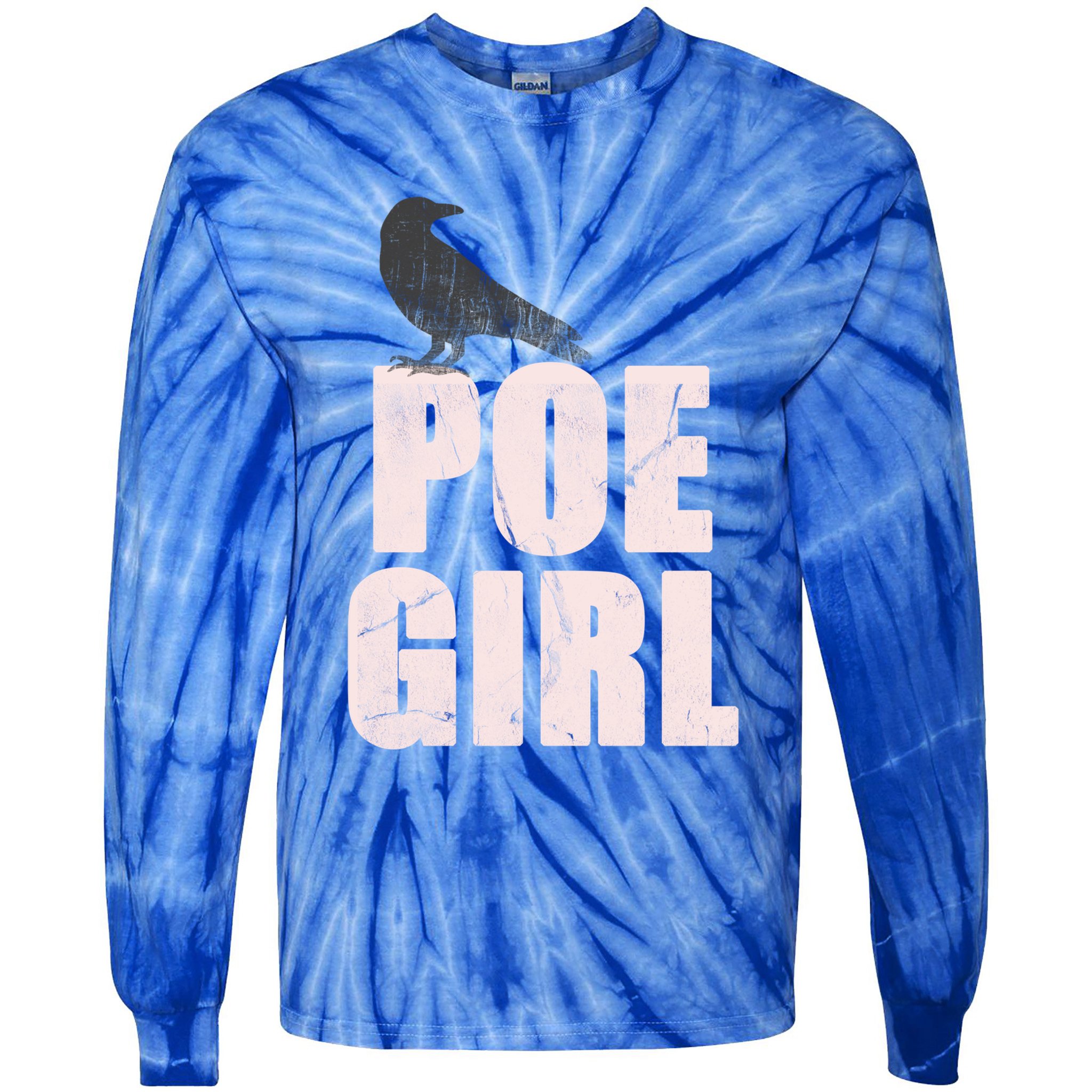 Just A Poe Writing Poem Author World Poetry Day Writer Gift Tie-Dye Long Sleeve Shirt