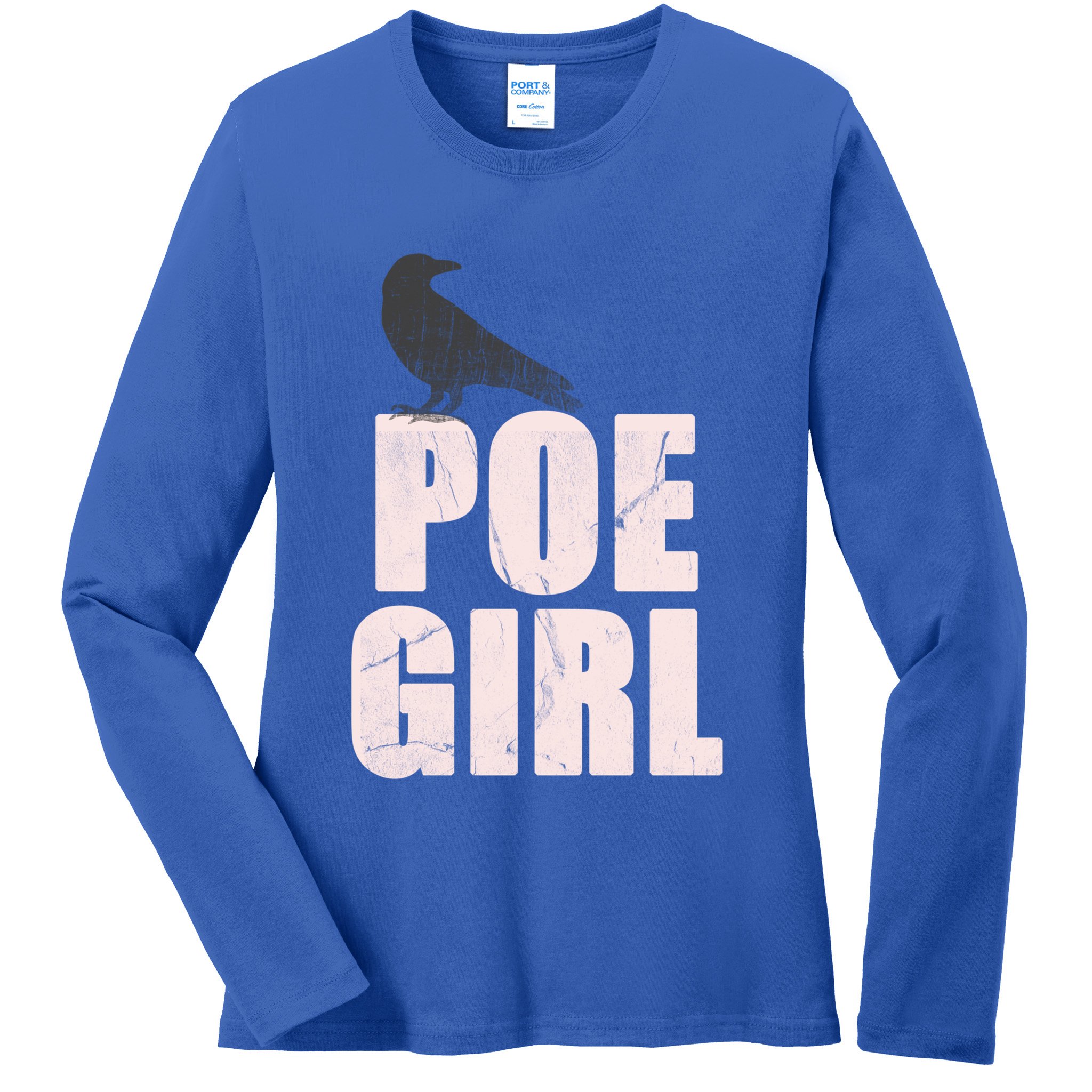 Just A Poe Writing Poem Author World Poetry Day Writer Gift Ladies Long Sleeve Shirt