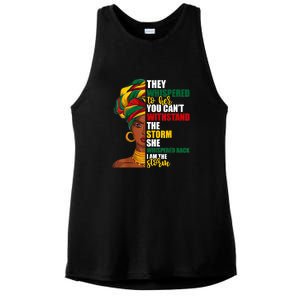 Juneteenth African Pride For Women Im The Storm Gift African Pride Ladies PosiCharge Tri-Blend Wicking Tank