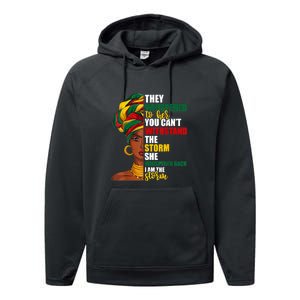 Juneteenth African Pride For Women Im The Storm Gift African Pride Performance Fleece Hoodie