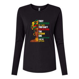 Juneteenth African Pride For Women Im The Storm Gift African Pride Womens Cotton Relaxed Long Sleeve T-Shirt