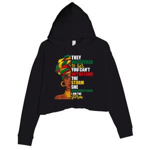 Juneteenth African Pride For Women Im The Storm Gift African Pride Crop Fleece Hoodie