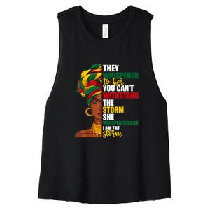 Juneteenth African Pride For Women Im The Storm Gift African Pride Women's Racerback Cropped Tank