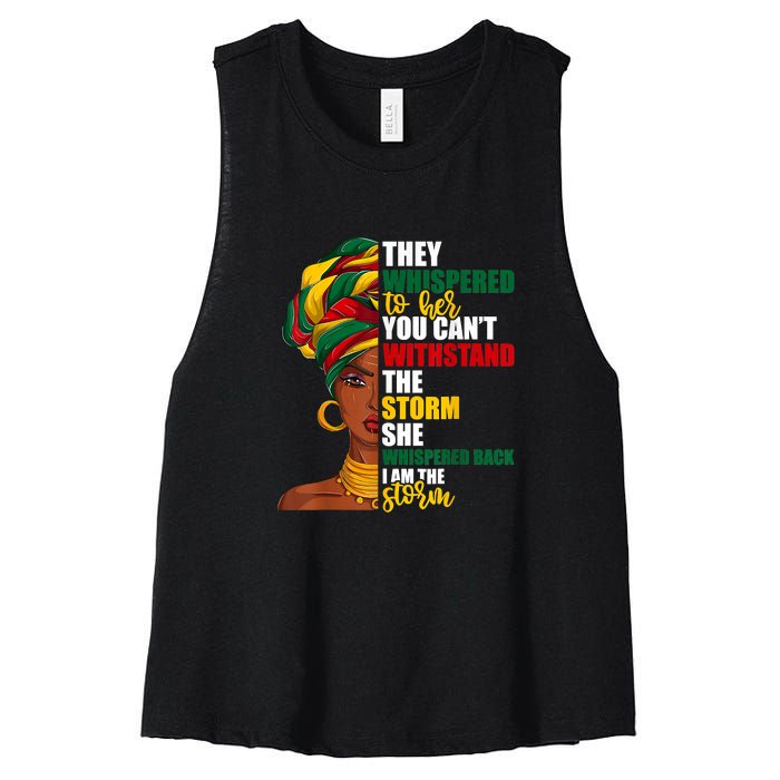 Juneteenth African Pride For Women Im The Storm Gift African Pride Women's Racerback Cropped Tank