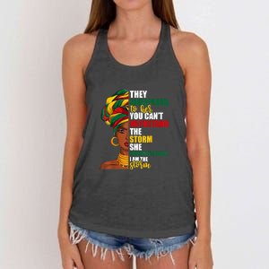 Juneteenth African Pride For Women Im The Storm Gift African Pride Women's Knotted Racerback Tank