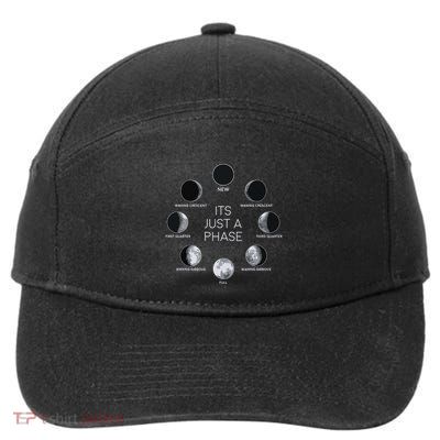 Just A Phase Moon Lunar Space Gift 7-Panel Snapback Hat