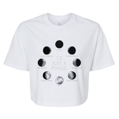 Just A Phase Moon Lunar Space Gift Bella+Canvas Jersey Crop Tee